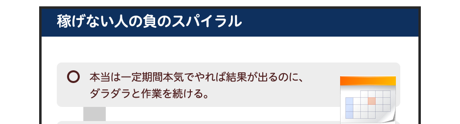 本当は一定期間本気でやれば結果が出るのに、ダラダラと作業を続ける