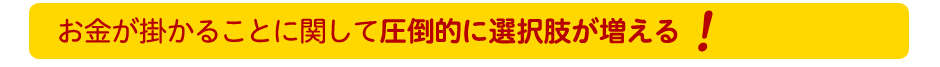 お金が掛かることに関して圧倒的に選択肢が増える