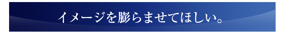 イメージを膨らませてほしい。